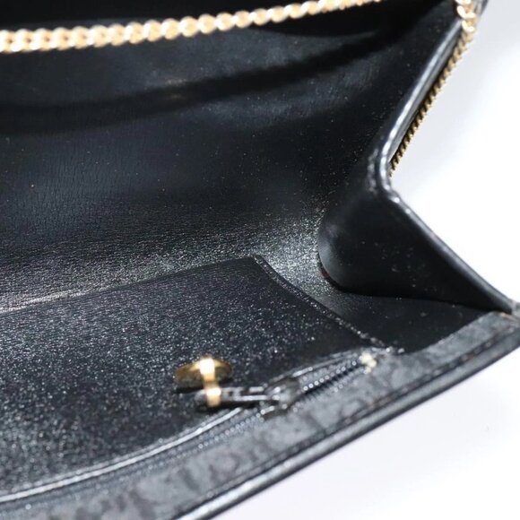 Christian Dior Trotter Canvas Chain Shoulder Bag Black Gold Auth yk18198 - Picture 12 of 16